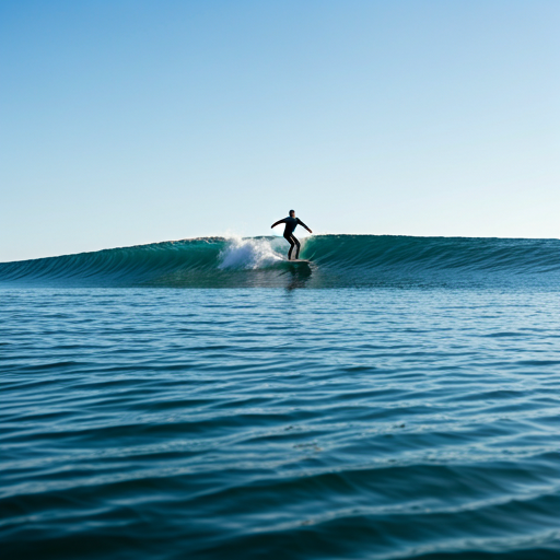 Surfer using the app offline at a remote beach