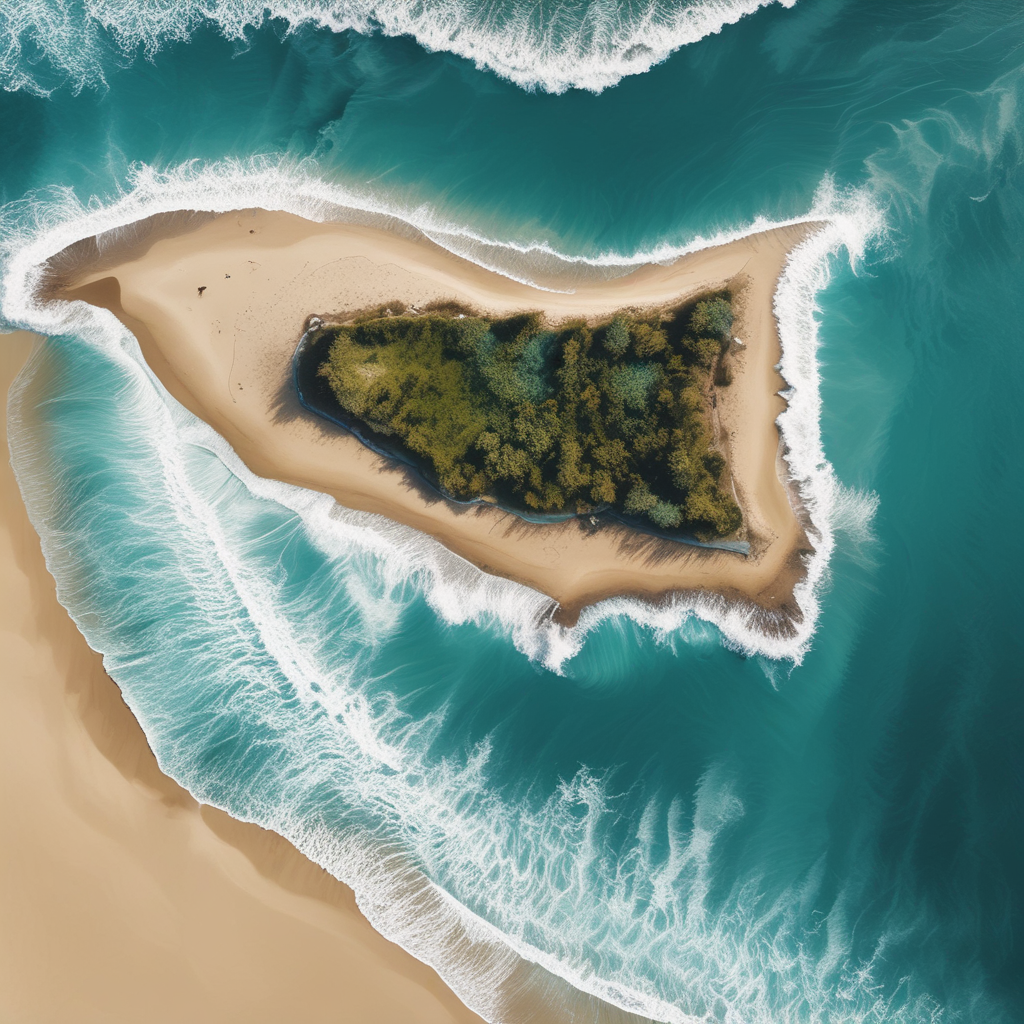 Satellite map view of coast